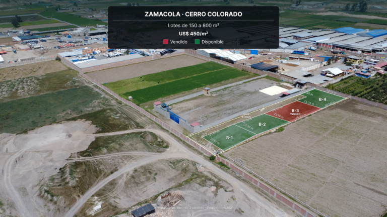 Terrenos de 150 a 800 m² en Zamacola, Cerro Colorado